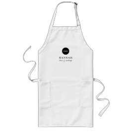 Black Script Name Business Logo Hair Makeup  ロングエプロン