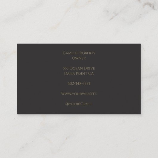 Black Script Photo Lashes Business Card 名刺 (裏面)