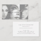 Black Script Photo Makeup Business 名刺 (正面/裏面)