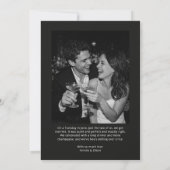 Black Script Photo We Eloped Minimalist Modern 案内状 (裏面)