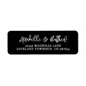 Black Script Simple Return Address ラベル (正面)