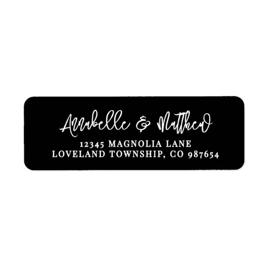 Black Script Simple Return Address ラベル (正面)