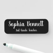 Black Script Teacher Classic Name Tag 名札 (インサイチュ)