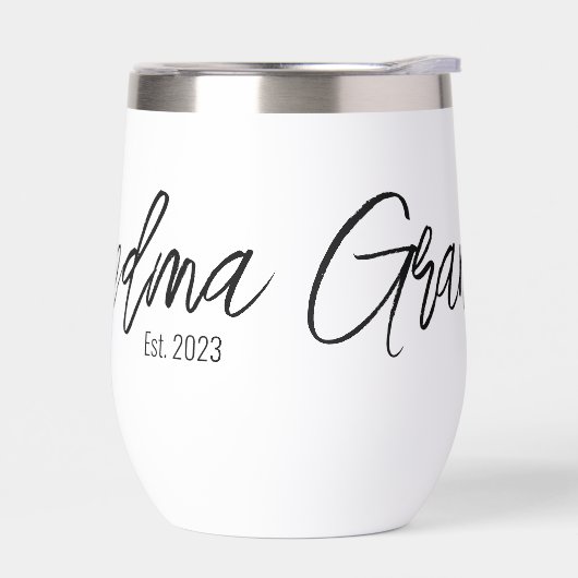 Black Script Typography Grandma Established Year (左面)