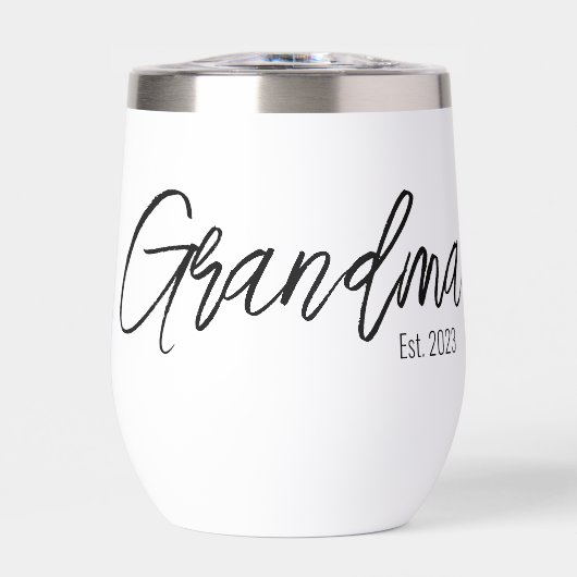 Black Script Typography Grandma Established Year (正面)