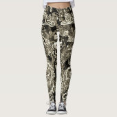 Black Sepia Abstract Leggings レギンス (正面)