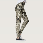 Black Sepia Abstract Leggings レギンス (右)