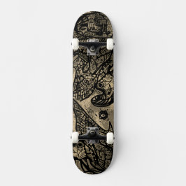 Black Sepia Abstract Skateboard スケートボード