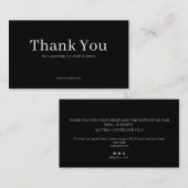 Black Serif Thank You Card Discount Code Business 名刺 (正面/裏面)