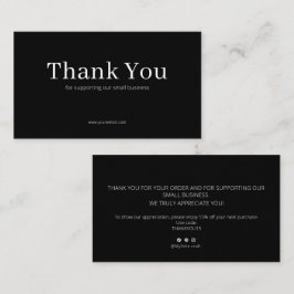 Black Serif Thank You Card Discount Code Business 名刺