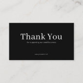 Black Serif Thank You Card Discount Code Business 名刺 (正面)