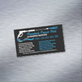 Black Service Pressure Washing Power Cleaning マグネット名刺 (インサイチュ)