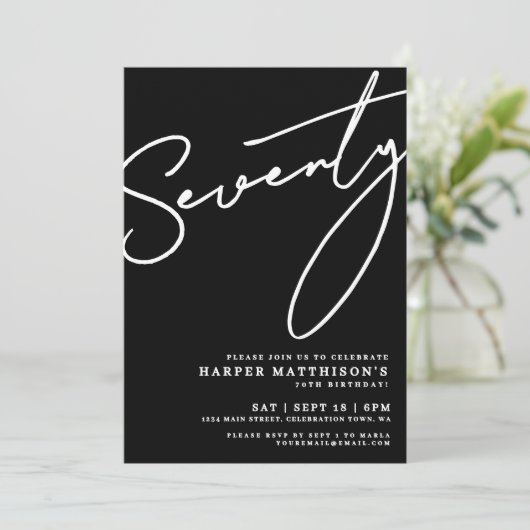 Black Seventy 70th Birthday Party 招待状 (スタンド正面)