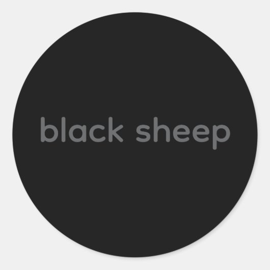 Black Sheep - タイポグラフィステッカー ラウンドシール (正面)