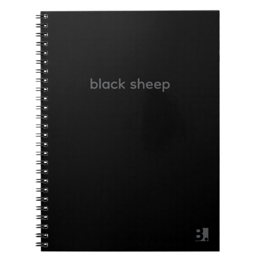 Black Sheep - タイポグラフィーノートブック ノートブック (正面)