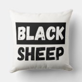 Black Sheep Bold Distressed Rebel Streetwear Art クッション (裏面)