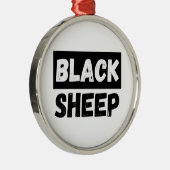 Black Sheep Bold Distressed Rebel Streetwear Art メタルオーナメント (右)