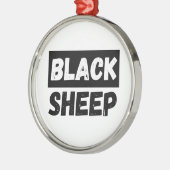 Black Sheep Bold Distressed Rebel Streetwear Art メタルオーナメント (左)