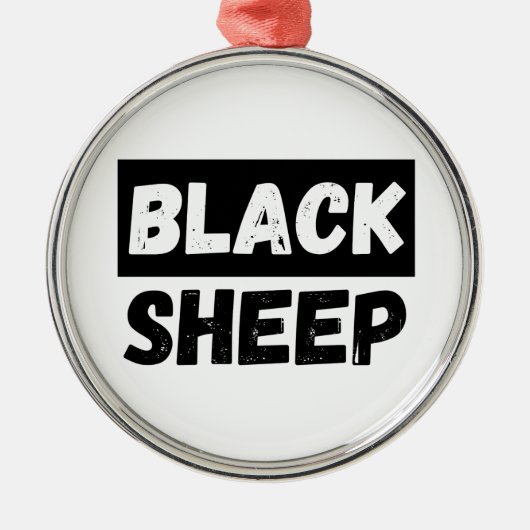 Black Sheep Bold Distressed Rebel Streetwear Art メタルオーナメント (正面)