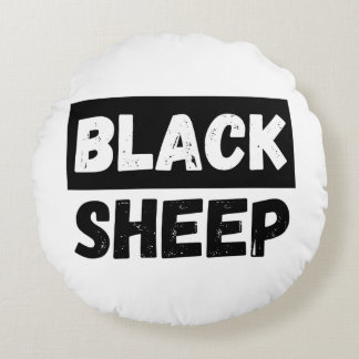 Black Sheep Bold Distressed Rebel Streetwear Art ラウンドクッション