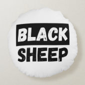 Black Sheep Bold Distressed Rebel Streetwear Art ラウンドクッション (裏面)