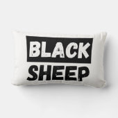 Black Sheep Bold Distressed Rebel Streetwear Art ランバークッション (裏面)