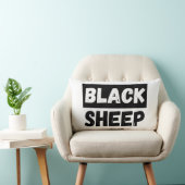 Black Sheep Bold Distressed Rebel Streetwear Art ランバークッション (椅子)