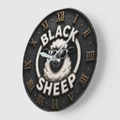 Black Sheep Funny Cool Farmhouse Sheep Decor ラージ壁時計 (傾斜)