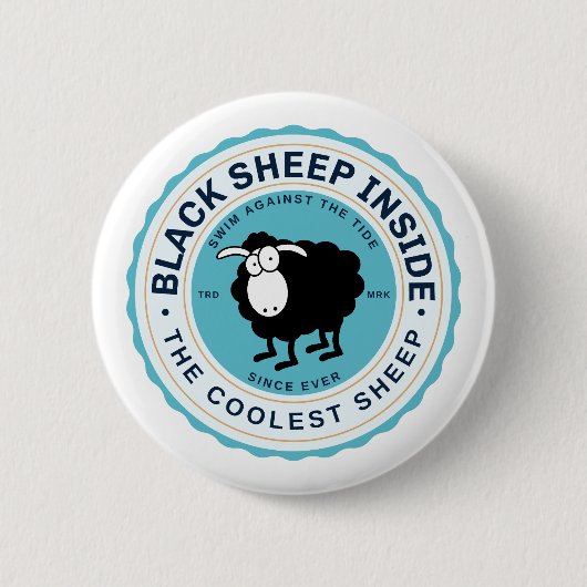 Black Sheep Inside - 潮流に抗う 缶バッジ (正面)