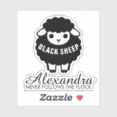 Black Sheep Never Follows Flock Funny シール (シート)