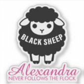 Black Sheep Pink Never Follows Flock Funny シール (正面)