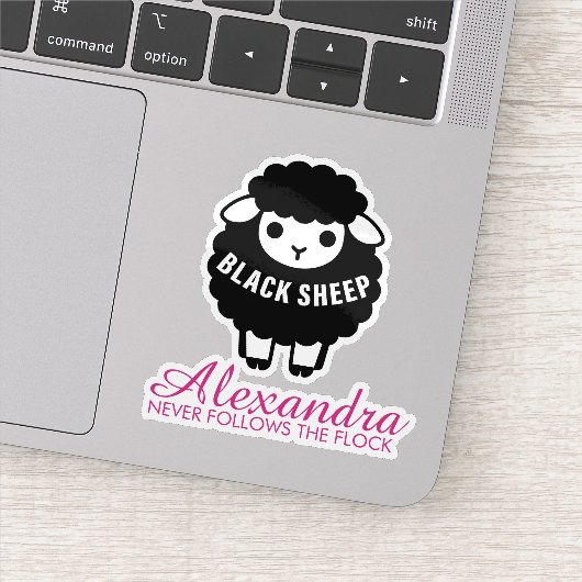 Black Sheep Pink Never Follows Flock Funny シール (詳細)