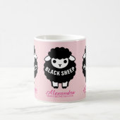 Black Sheep Pink Script Never Follows The Flock コーヒーマグカップ (中央)