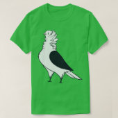 Black Shield Old German Owl Pigeon Tシャツ (デザイン正面)