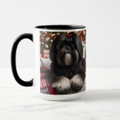 Black Shih Tzu Christmas Coffee Mug Cup マグカップ (左)