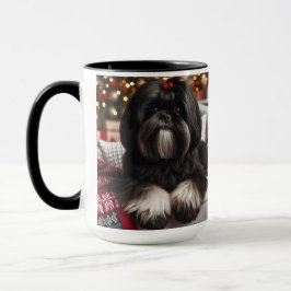 Black Shih Tzu Christmas Coffee Mug Cup マグカップ