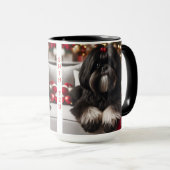 Black Shih Tzu Christmas Coffee Mug Cup マグカップ (正面右)