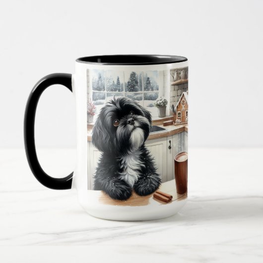 Black Shih Tzu Thank You Christmas Coffee Mug Cup  マグカップ (左)