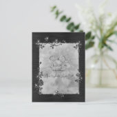 Black Shiny Elegant Sparkly Frame Save the Date ポストカード (スタンド正面)
