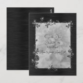 Black Shiny Elegant Sparkly Frame Save the Date ポストカード (正面/裏面)