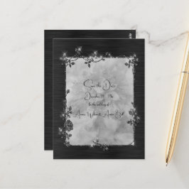 Black Shiny Elegant Sparkly Frame Save the Date ポストカード
