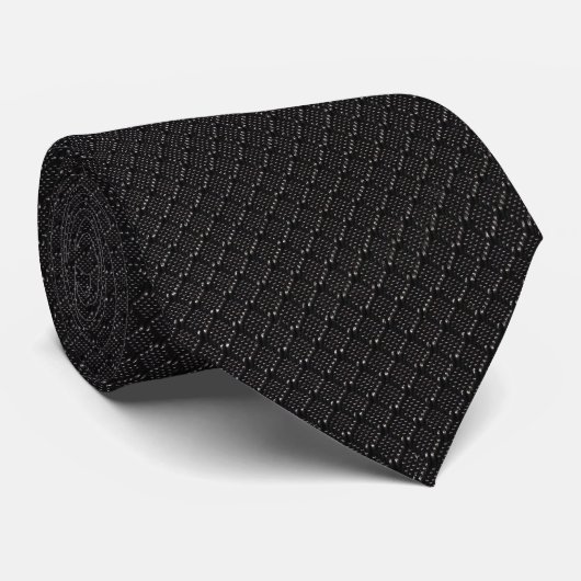 Black Shiny Square Shape Elegant Fabric Texture ネクタイ (ロール)