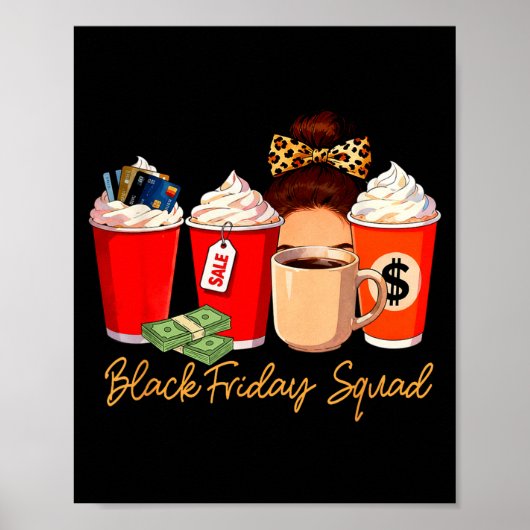 Black Shopng Friday Squad Coffee C Coffee Lover  ポスター (正面)