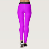 Black Side Stripe Neon Purple Leggings Your Colors レギンス (裏面)