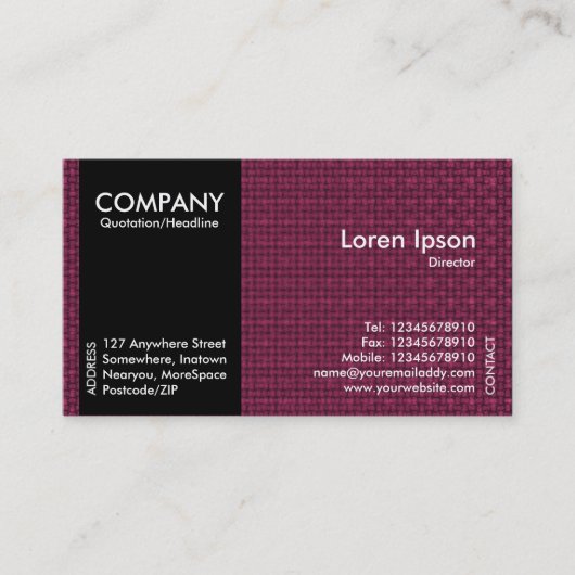 Black SideBand – クリムゾンファブリックのテクスチャ 名刺 (正面)