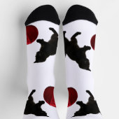 Black Silhouette Kitty, with red wool Ball ソックス (上部)