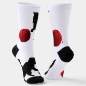 Black Silhouette Kitty, with red wool Ball ソックス (傾斜あり)