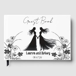 Black Silhouette Wedding Guest ゲストブック