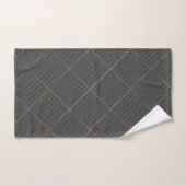 BLACK SILVER ABSTRACT CIRCLES GRID BATH TOWEL SET バスタオルセット (ハンドタオル)