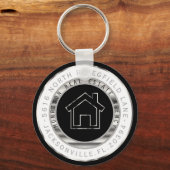 Black, Silver and White Home - Realtor キーホルダー (正面)